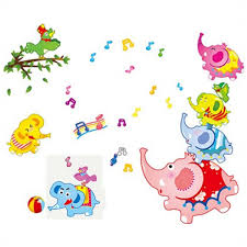 【Folio & Light】Children Band Cartoon Musical Note Wall Decals 3d Vinyl Stickers For Kids Room Nursery Decoration Removable Wallpaper 70*50cm size 50x70 am7069