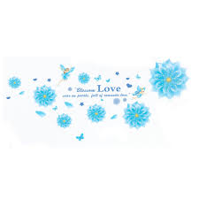 Flower Wall Sticker Creative Adhesive Letter Flower Wall Decal Wall Art Sticker size  45x60cm am6004