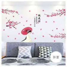 Albama - Wall Stickers / Wall Stickers / Room Stickers / Room Decoration / Living Room Decoration / Wall Stickers / Wall Stickers / Wall Decoration / Wall Wallpaper / Wall Stickers Sakura Chinese Girl Model size 50x70 sk9358