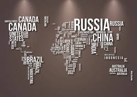 World Map Wall Decal With Country Names World Country Atlas Sticker Vinyl Wall Map Decor Office Wall Art Decor Black size 60x90 nc015