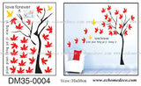 4 Sheets Red Maple Leaf Wall Decals Birds on Branches Wall Stickers DIY Removable Autumn Leaves Wall Art Decal Sticker for Babys Kids Girls Bedroom Living Room Office Nursery Classroom Room Decoration size 50x70 dm350004
