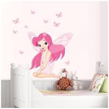 Fairy Elf Little Girl Wall Stickers Wall Nursery Baby Girl Baby Boy Children Kids Room Bedroom Sticker size 50x70 jm8257