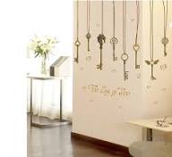 JAAMSO ROYALS ' Retro Love Key' Sticker for Wall Decor and Home Decor(PVC Vinyl, 90 CM X 60 CM, Decorative Stickers)