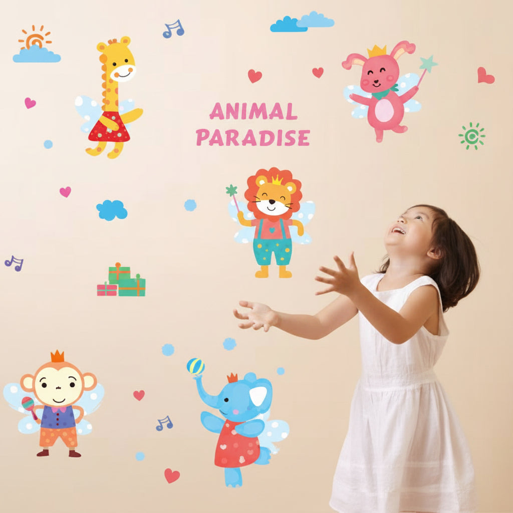 Zs Animal Wall Stickers Kids Room Home Decor Safari Vinyl Nursery Decal Baby Room Decoration size 38x56 xl2001