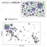 AY9190 Romantic Purple Flower DIY Removable Wall Stickers Living Room TVSofa Background Sweet Home Decor Mural Decal.