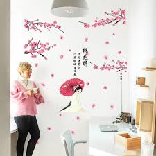 Albama - Wall Stickers / Wall Stickers / Room Stickers / Room Decoration / Living Room Decoration / Wall Stickers / Wall Stickers / Wall Decoration / Wall Wallpaper / Wall Stickers Sakura Chinese Girl Model size 50x70 sk9358