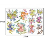 RYRDWP Clearance Removable Vinyl Decal Art Mural - Beautiful Butterfly Floral Design for Home Living Room Decor Wall Sticker size 50x70 sk7099