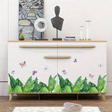 Stylish Nordic Plant Wall Stickers, Cafe, Modern, Window, Monstera, Leaf, Green, Grass, Banana Leaf, Butterfly, Kitchen, Kids Room, Toilet, Interior Decor size 50x70 sk7201