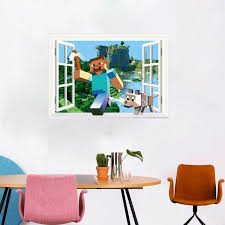 Minecraft Window Self-Adhesive Sticker Wall or Wardrobe Sticker size  50x60  aw6012