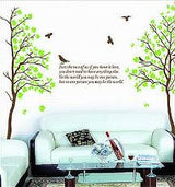 Rainbow Fox Large Green Tree Wall Sticker Decals PVC Removable Wall Decal for Nursery Girls and Boys Children's Bedroom size 50x70  dm570043