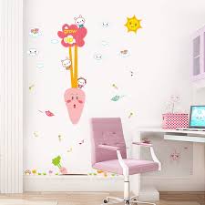 Super cute little white rabbit pulling carrots height stickerCreative wall stickers, stylish combination for children's room, size 60x90 am9037