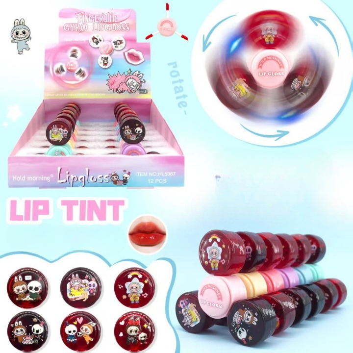 3 in 1 Spinner Lip Gloss/Tint – Hydrating Liquid Lip Color, Glossy &amp; Vibrant Finish, Multicolor Red Shades, Long-Lasting Shine &amp; Moisturizing Formula