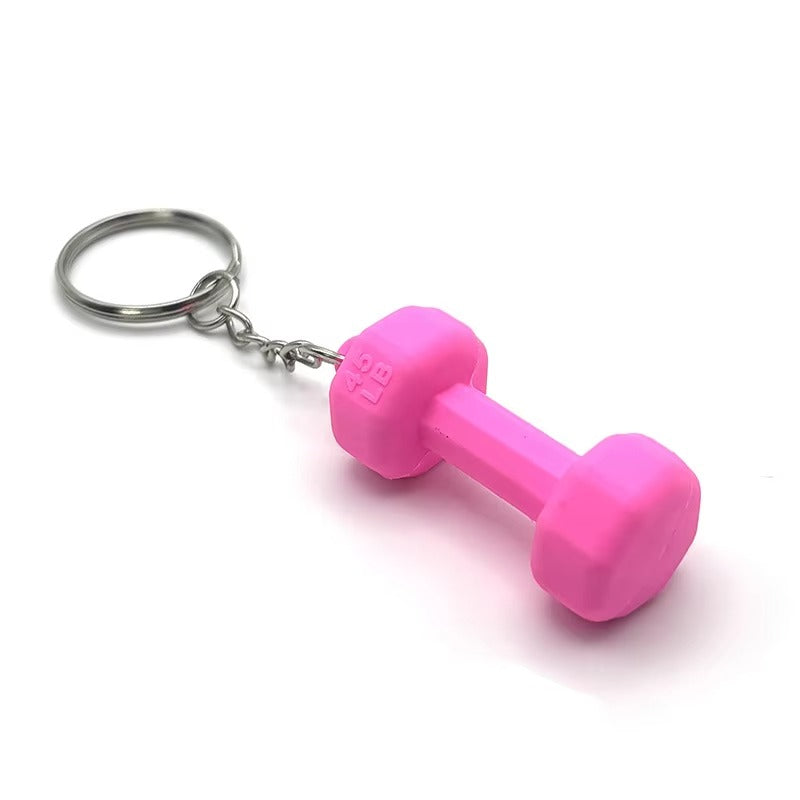 01 PCs Dumbbell Keychain Pendant PVC Barbell Men Car Key Chain Creative Sport Fitness Club Commemorative Small Gift | Key-Chain For Boys &amp; Men's ( Random Color )
