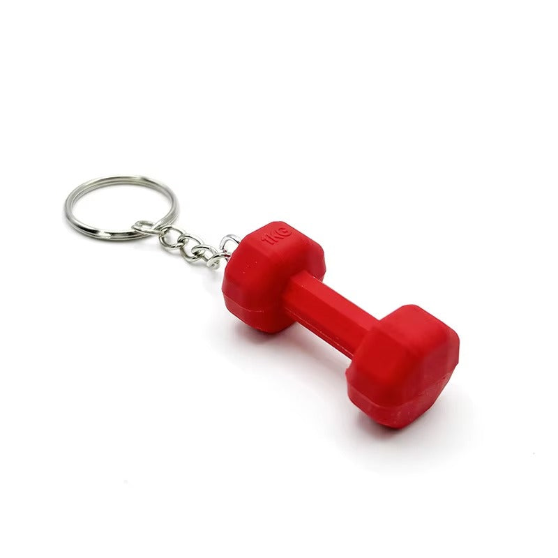 01 PCs Dumbbell Keychain Pendant PVC Barbell Men Car Key Chain Creative Sport Fitness Club Commemorative Small Gift | Key-Chain For Boys &amp; Men's ( Random Color )