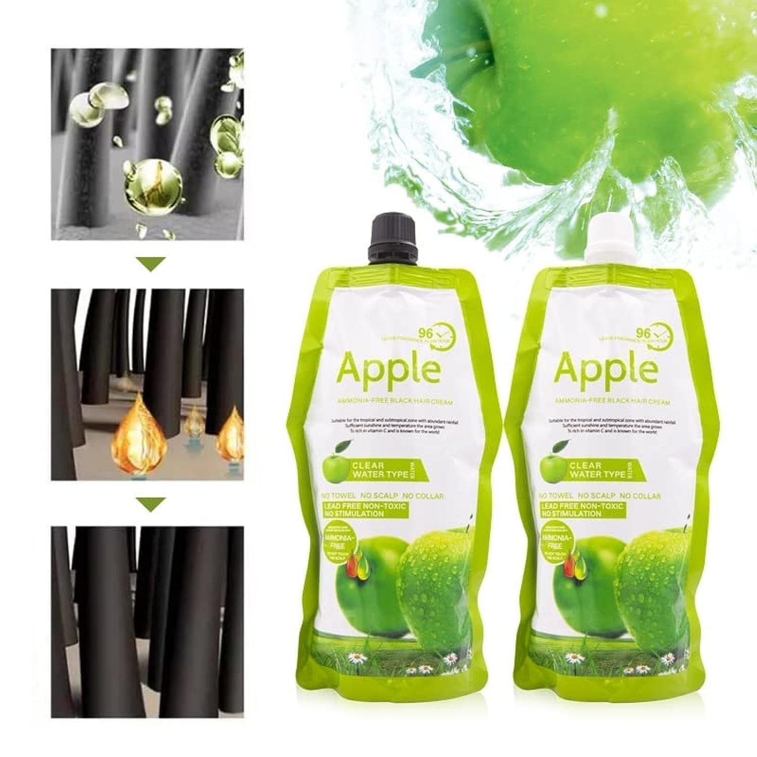 Apple Hair Color 500 ml Ammonia-Free Dark Brown Hair Color Cream – Natural-Looking Coverage with Nourishing Formula