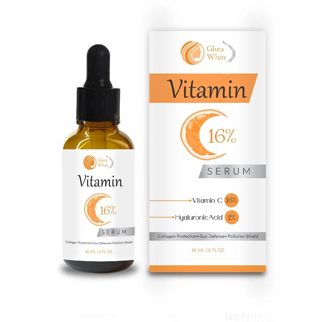 Vitamin C Serum for Face Glowing &amp; Dark Spots | Gluta White Vitamin C 16% Serum | Best Quality Skin Care Serum | Serum For Glowing Serum - 30 ml