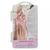 100 Pcs Fake Nails Set – White ABS Plastic Nail Tips, Durable &amp; Easy-to-Apply, Smooth Finish for DIY Nail Art &amp; Professional Salon Manicure