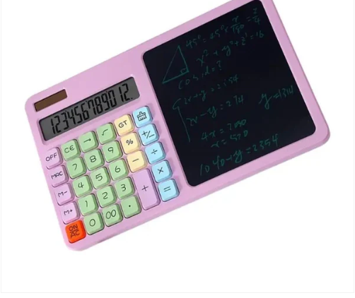 2-in-1 Calculator with LCD Writing Tablet – Dual-Function Office &amp; School Gadget | Portable &amp; Eco-Friendly |Random Color