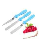 3-Piece Cake Decorating Knife Set – Stainless Steel Spatula &amp; Cream Spreader Tools (Multi-Color)