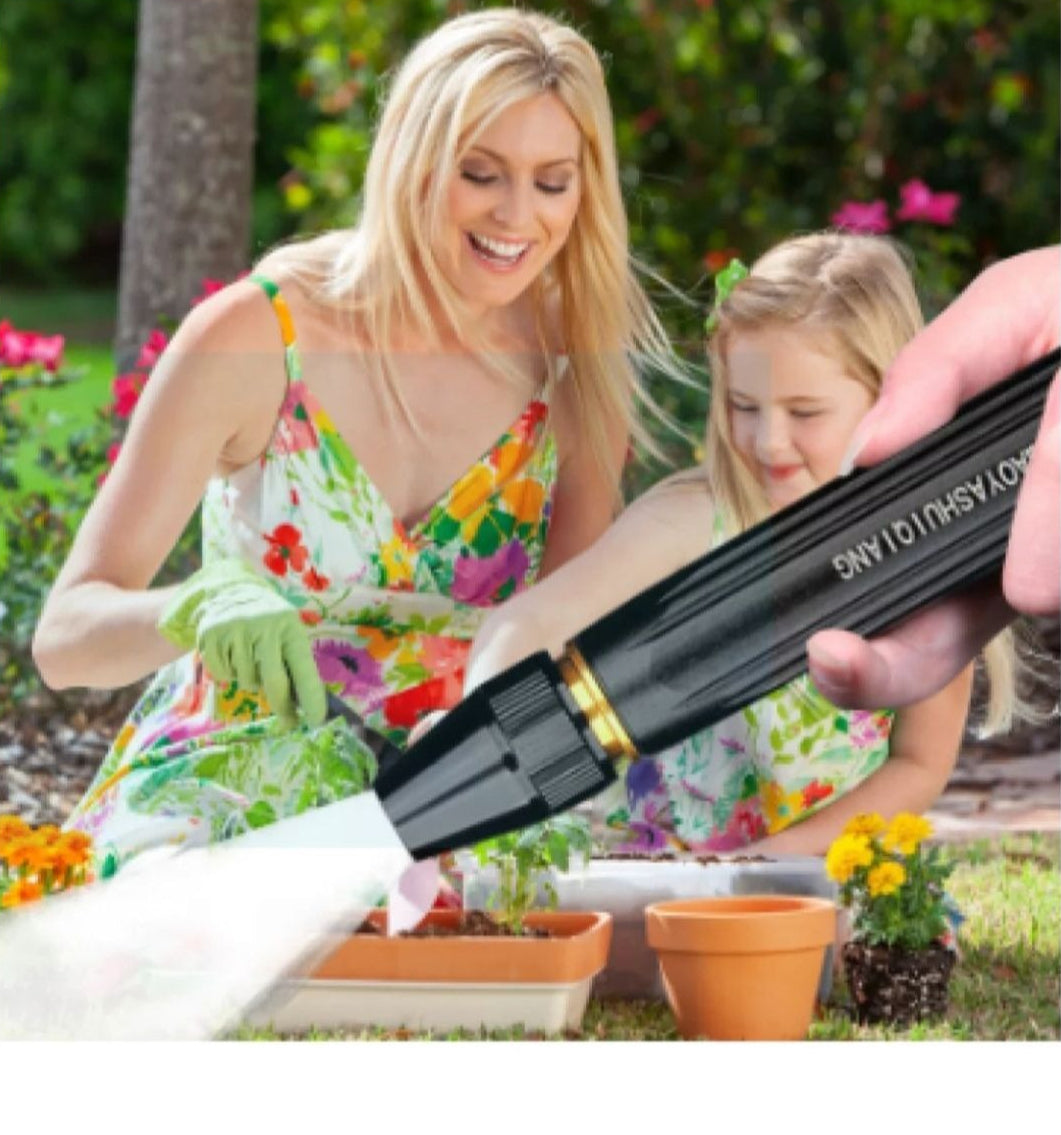 Adjustable Water Spray Nozzle – Durable Plastic Garden Hose Sprayer (Black, 1 Pc)