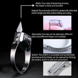 Stainless Steel Self-Defense Ring with Hidden Blade – Adjustable Mini Knife Ring for Personal Safety – Wearable Concealed Protection Tool for Men &amp; Women