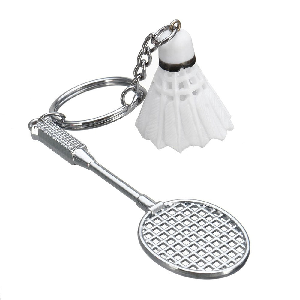 01 PCs Metal Badminton Racket &amp; Ball Keychain – Stylish Keyring Gift for Girls’ Bags &amp; Boys | Random Color Key-Chain