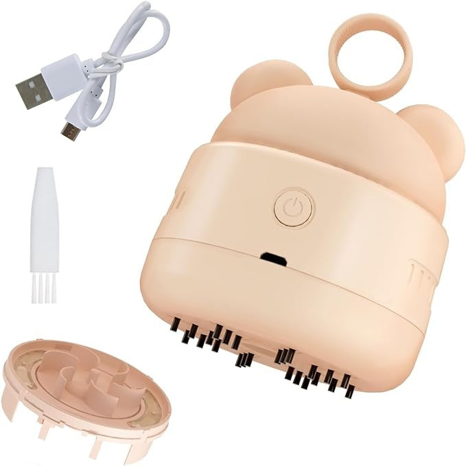 Mini Desktop Vacuum Cleaner with USB Charging – Portable 360° Swivel Dust Cleaner for Keyboards, Office Desks &amp; Small Debris with Bear Head Grip and Cleaning Brush (Random Color)