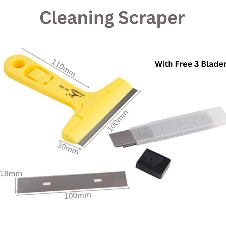 Heavy-Duty Razor Blade Scraper Tool for Removing Labels, Stickers, Caulk, Adhesive &amp; Paint – Multipurpose Cleaning Tool for Glass, Tiles &amp; Smooth Surfaces | Wall Scraper |Scraper With Blade | 