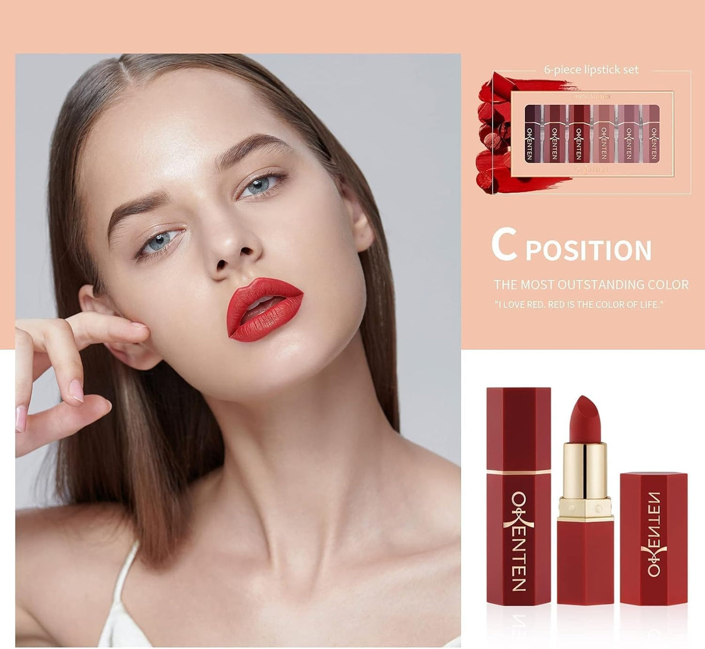 6 Pcs High Pigmented Lipstick Pack – Creamy Formula, Multicolor Shades, Long-Lasting, Smooth &amp; Vibrant Finish for Everyday Wear and Special Occasions