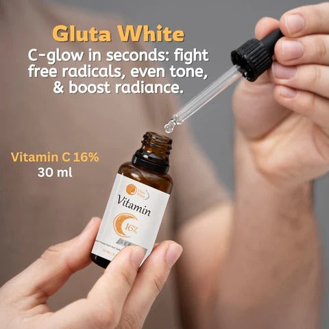 Vitamin C Serum for Face Glowing &amp; Dark Spots | Gluta White Vitamin C 16% Serum | Best Quality Skin Care Serum | Serum For Glowing Serum - 30 ml