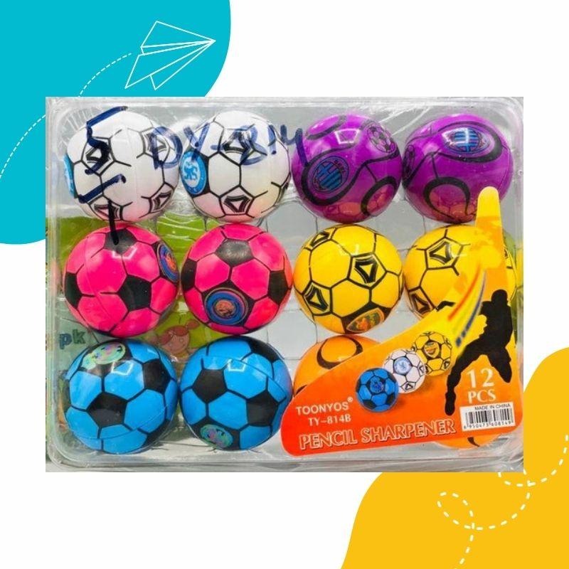 Football Shape Pencil Sharpener Set – Pack of 12 | Fun &amp; Durable Stationery for Kids, Students, and Office Use | Compact &amp; Easy to Use Sharpeners (Random Color)