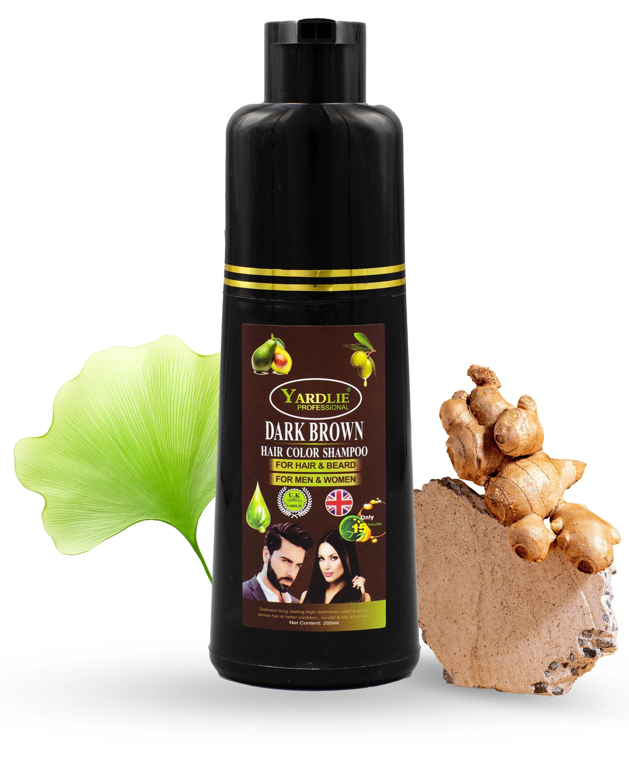 Yardlie Professional Hair Color Shampoo – UK-Based Formula for Men &amp; Women - Dark Brown