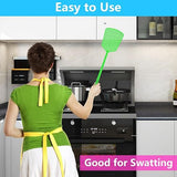 Pack of 6 Telescopic Stainless Steel Fly Swatter – Long Handle Mosquito Racket with Plastic Square Head (Radom Color)