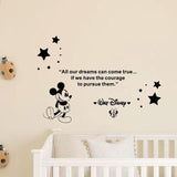 Walt Disney Mickey Mouse Inspirational Quote Wall Decal size 20x90cm