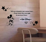 Walt Disney Mickey Mouse Inspirational Quote Wall Decal size 20x90cm