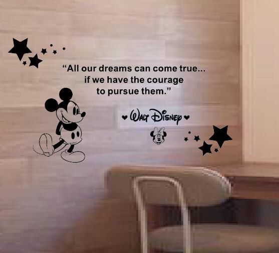 Walt Disney Mickey Mouse Inspirational Quote Wall Decal size 20x90cm