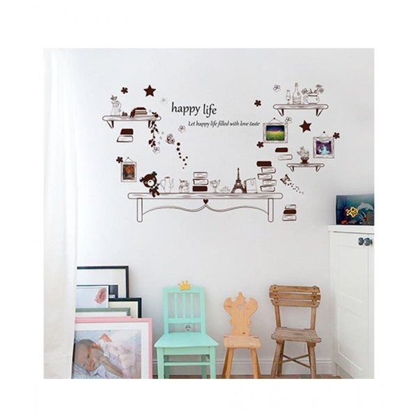 sk9031 Just For You Cartoon Desk Photo Frame Kids Bedroom Wall Sticker Cute Bear And Stars DIY Quote Happy Life Art Decal