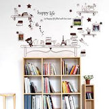 sk9031 Just For You Cartoon Desk Photo Frame Kids Bedroom Wall Sticker Cute Bear And Stars DIY Quote Happy Life Art Decal