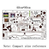 sk9031 Just For You Cartoon Desk Photo Frame Kids Bedroom Wall Sticker Cute Bear And Stars DIY Quote Happy Life Art Decal