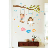 JAAMSO ROYALS Cute Baby Swing On the tree Decorative Wall Sticker Sk7146