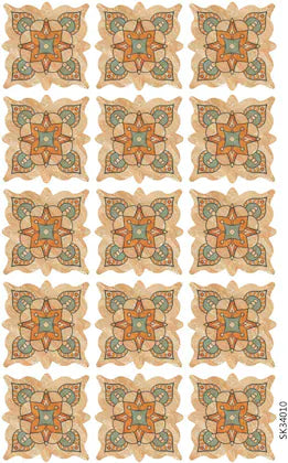 Sk34010 Jaamso Royals Multicolor PVC Vinyl Ceramic Self Adhesive Flooring Sticker Medium ( 45 CM X 34 CM )