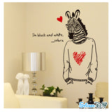 Zebra Wall Decal for Teen Bedrooms - Sheet size 60x90  dlx1134