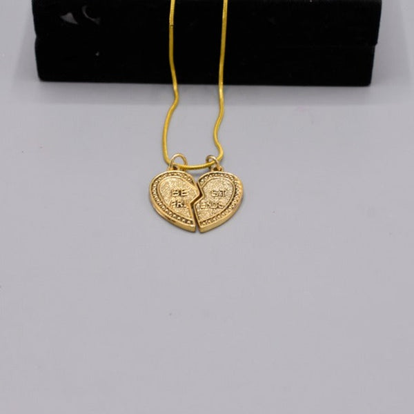 Best Friends Necklace for BF Broken Heart Pendant Rhinestone