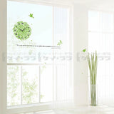 Leaf Clock and Bird wall sticker  size 50x70 dm570005