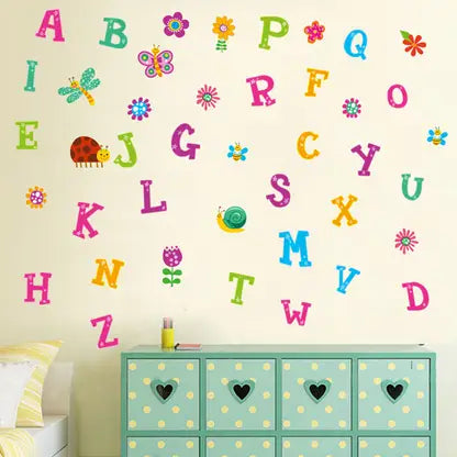 Ampire 150 cm Wall Stickers Colourful Alphabets for Kids Room Decor Self Adhesive Sticker  (Pack of 1)