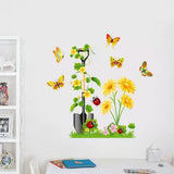 Wall Stickers Sunflowers in the Garden Nature Nursery Room Self Adhesive Sticker size 50x70 jm3D5113