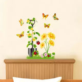 Wall Stickers Sunflowers in the Garden Nature Nursery Room Self Adhesive Sticker size 50x70 jm3D5113