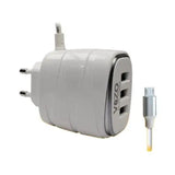 V16-Micro USB – 4A Smart Fast Charger (3 USB Ports + Built-in Cable) | Vizo V16 Micro USB Charger - Android Phone Charger - Mobile Phone Charger