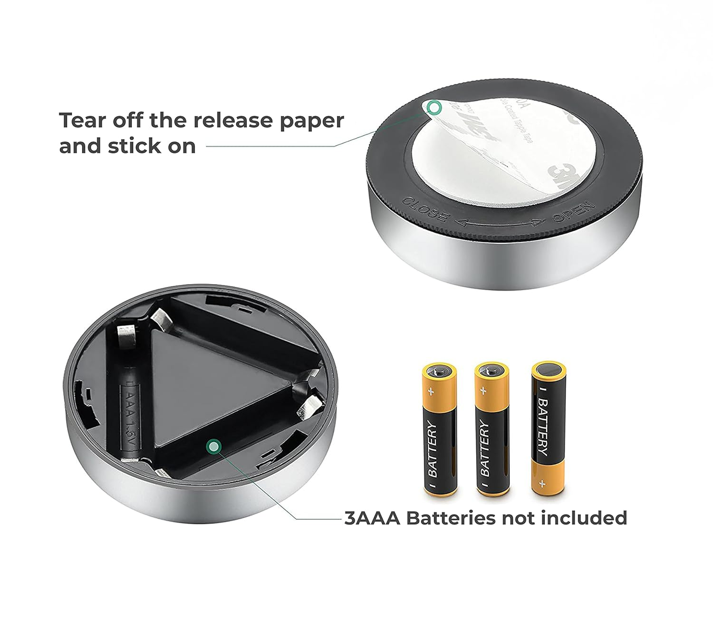 1 PC LED Touch Light Battery Powered Wireless Night Light Stick Tap Touch Lamp for Closets, Counters or Utility Rooms