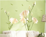 flowers wall stickers home decorations removable PVC transparent stickers floral decals tv background mural art AY9152